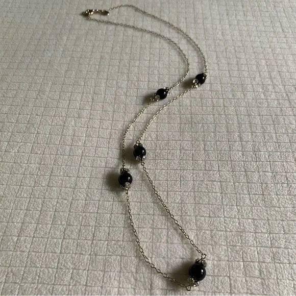 J.Crew black bead long necklace - Picture 1 of 9